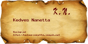 Kedves Nanetta névjegykártya